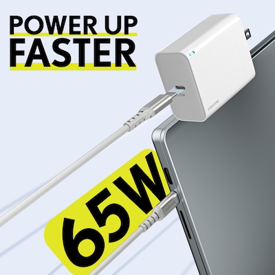 Overtime W27 65W GaN3 USB-C Wall Charger and 60W USB-C 6 ft. Cable Bundle, White (OCHW27WHBD1)
