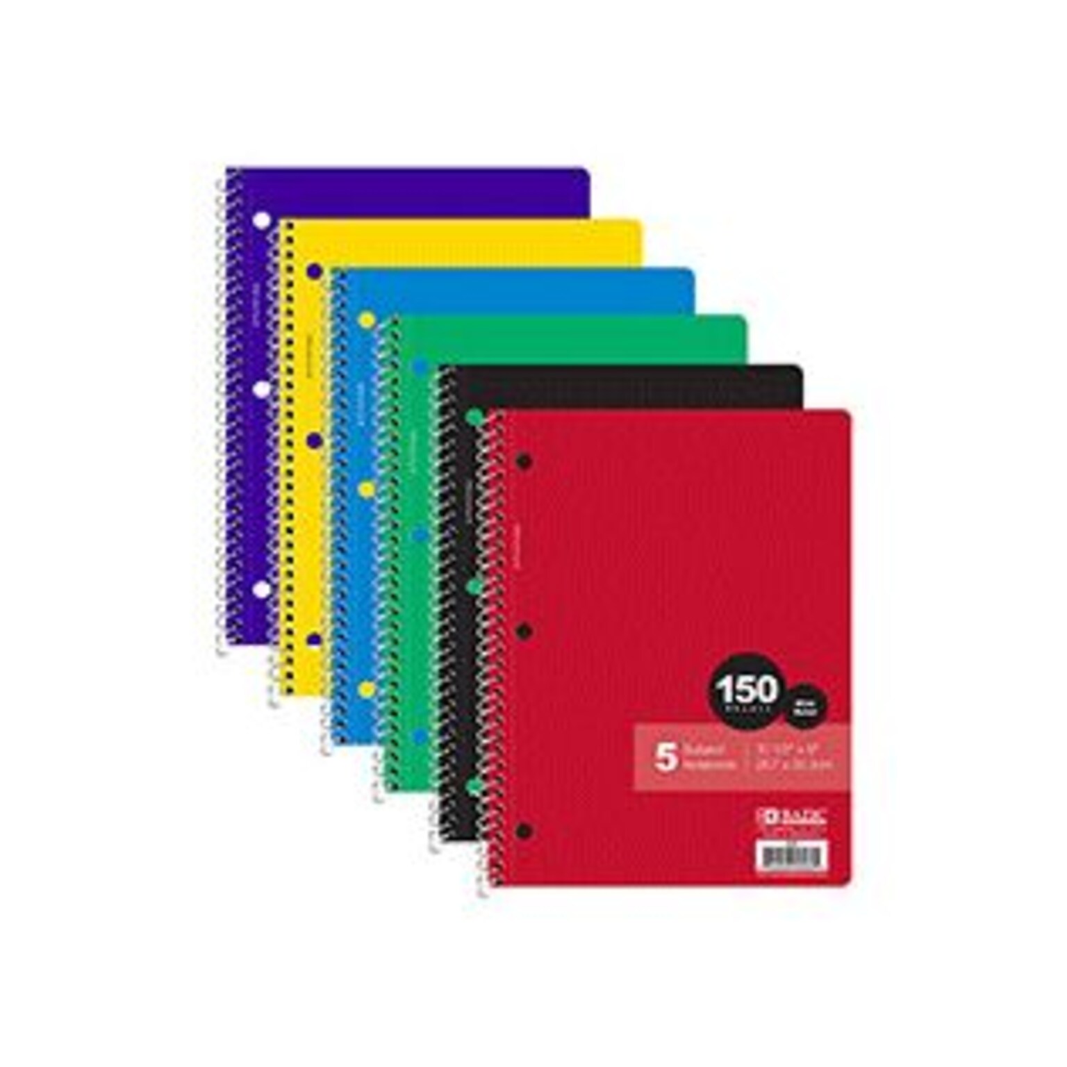 Bazic 580- 24 with R 150 Ct. 5- Subject Spiral Notebook (BAZC812)