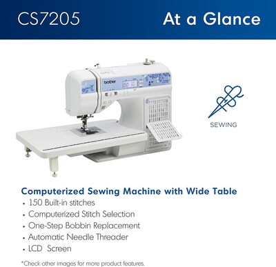 Brother Computerized Sewing Machine with 6-Piece Premium Sewing Thread Pack (CS7205SEW6-STP)