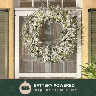 Fraser Hill Farm 36” Real Feel Pre-Lit Artificial Wreath (FFRF036W-5MSN)