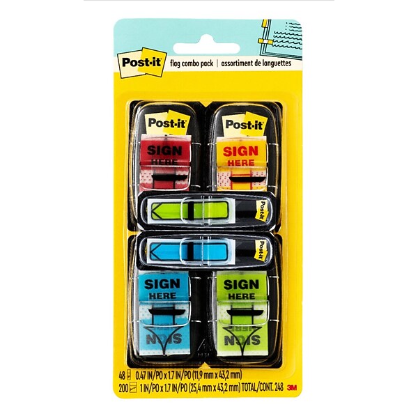 Post-it 'Sign Here' Message Flags Value Pack, .94