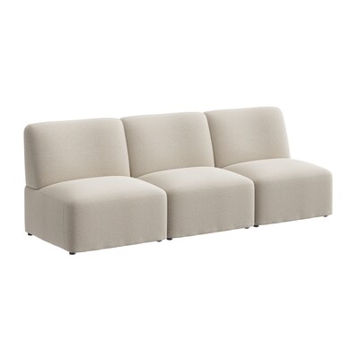 Bush Business Furniture Assemble Modular 3 Seater Sectional Sofa, Oat Fabric (ASM002OTF)