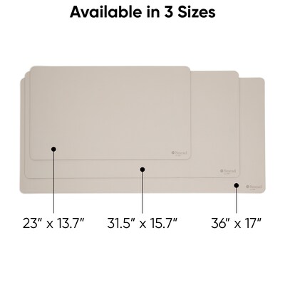 Smead Medium Vegan Leather Anti-Slip Desk Pad, 31.5" x 15.7", Sandstone (SMD64831)