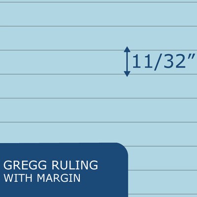 Roaring Spring Paper Products Enviroshades Steno Pad, 6" x 9", Gregg Ruled, Blue, 80 Sheets/Pad, 4 Pads/Pack (ROA12284)