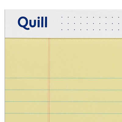 Quill Brand® Standard Series Legal Pad, 8-1/2" x 14", Wide Ruled, Canary Yellow, 50 Sheets/Pad, 12 Pads/Pack (740022L)