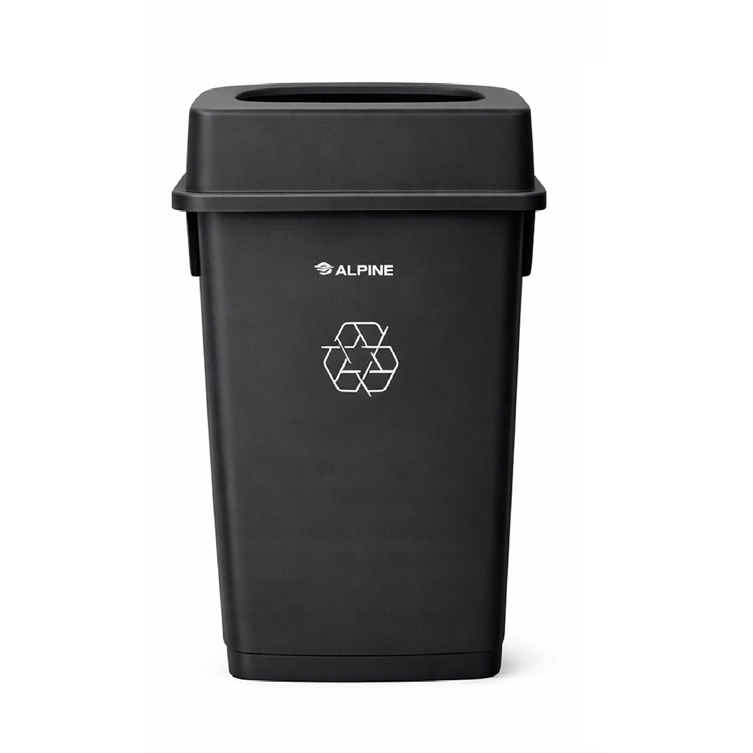 Alpine Industries Trash Can with Two Fold Drop Slot Lid, 23 Gallon, Black (477-BLK-PKG2)
