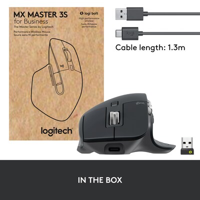 Logitech MX Master 3S for Business Wireless Ergonomic Laser Mouse, Graphite (910-006581)