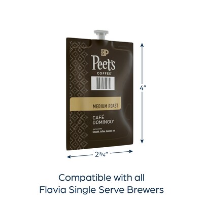 Peets Coffee Cafe Domingo Coffee Flavia Freshpacks, Medium Roast, 76/Carton (LPC00262)