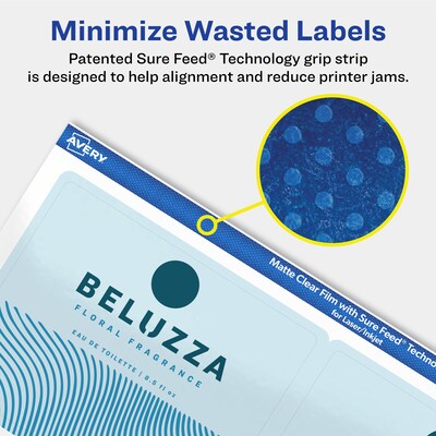 Avery Laser/Inkjet Rectangle Multipurpose Labels, 3" x 3-3/4", Clear, 60/Pack (94248)