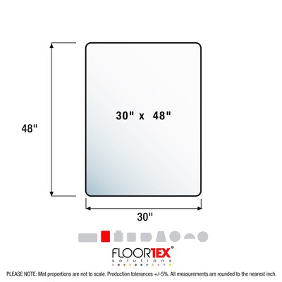 Floortex Cleartex Recycled Hard Floor Chair Mat with Anti-Slip Backing, Rectangular, 30" x 48", Tinted (FCECO3048AEP)