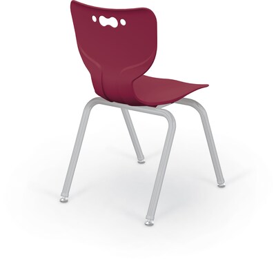 MooreCo 18 Hierarchy Student Chair with 4 Legs, Maroon/Platinum Base (703673562607)