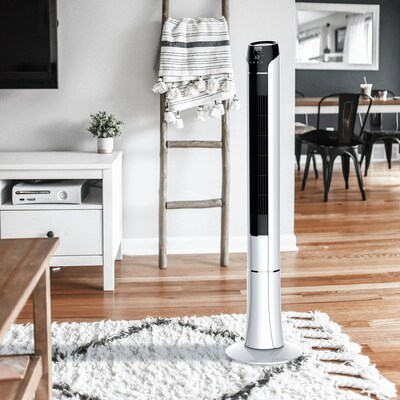 Techni Home Oscillating Tower Fan, 3 Speed, White/Black (RTA-48T-FAN)