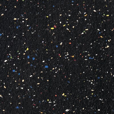 Ghent Recycled Rubber Bulletin Board, Satin Aluminum Frame, 4'H x 7' 4"W, Confetti (ATR47-CF)