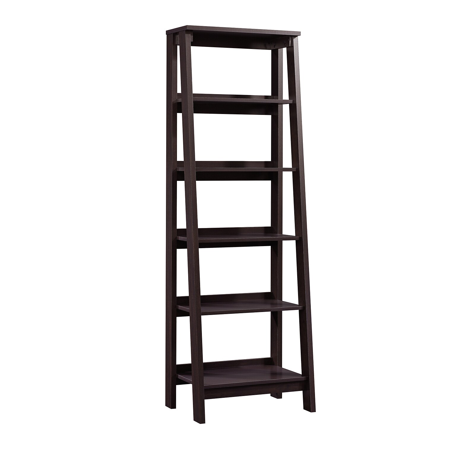 Sauder Trestle 71H 5-Shelf Bookcase, Jamocha Wood (414602)