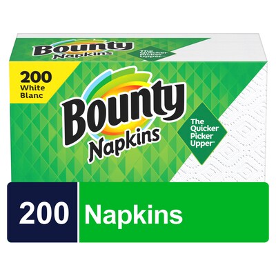 Bounty Quilted Napkin, 1-ply, White, 200 Napkins/Pack (34885.)