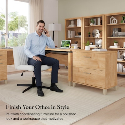 Bush Home Somerset 2 Drawer Lateral File Cabinet, Maple Cross (WC81480)