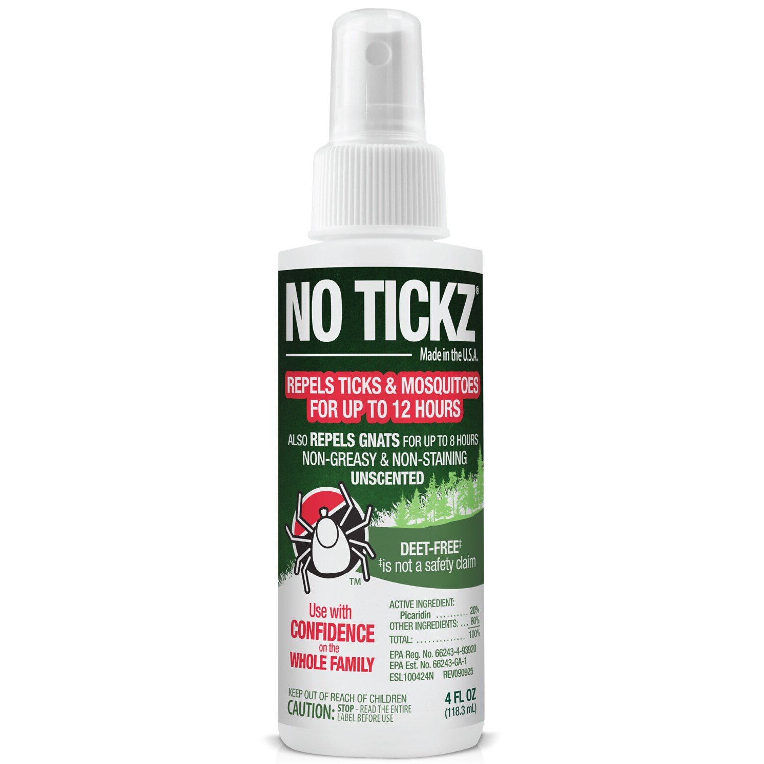 No Tickz Insect Repellent Spray for Ticks, Unscented, 4oz (917095-4Z24)