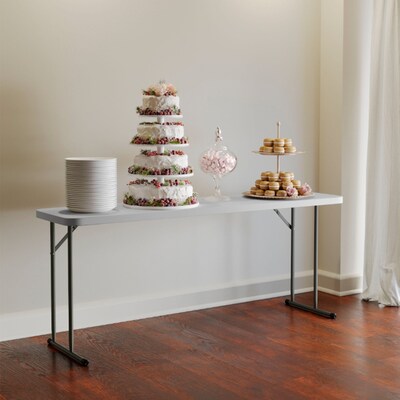 Flash Furniture Kathryn Folding Table, 70.8" x 18", Granite White (RB1872)