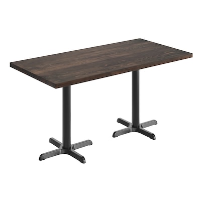 Flash Furniture Bennett Wooden Commercial Indoor Table, 60 x 30, Dark Brown Top/Black Base (GSF3060DBT2222)