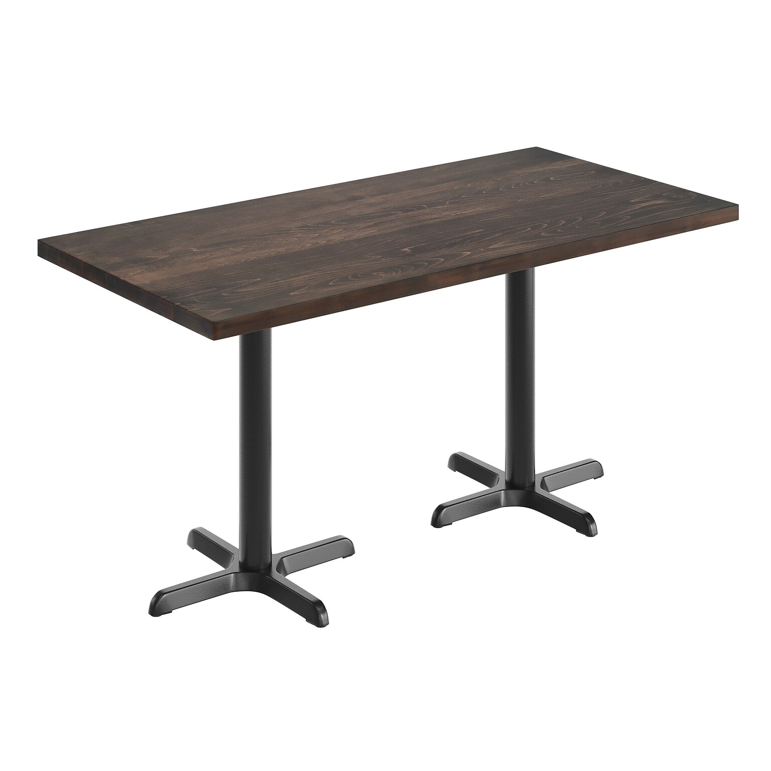 Flash Furniture Bennett Wooden Commercial Indoor Table, 60 x 30, Dark Brown Top/Black Base (GSF3060DBT2222)