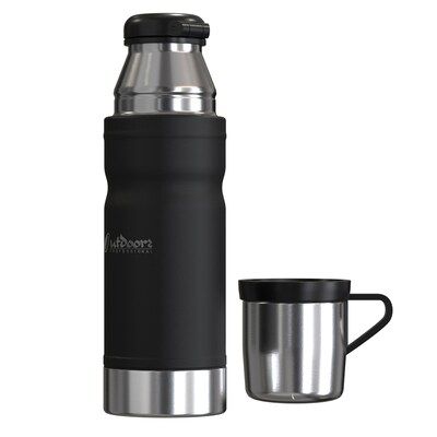 Outdoors Professional Stainless Steel Vacuum Insulated Termo Go Water Bottle, 25.3 oz., Black (OUTD9324)