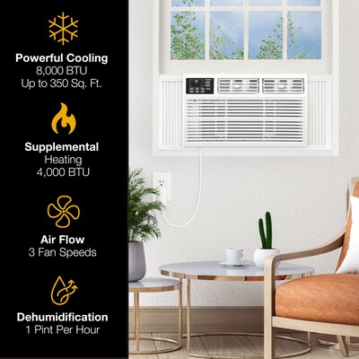 Whirlpool 115-Volt 8,000 BTU Window Air Conditioner with Remote, White (WHHW081AW)