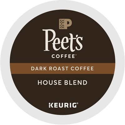 Peet's Coffee House Blend Coffee Keurig® K-Cup® Pods, Dark Roast, 22/Box (6546)