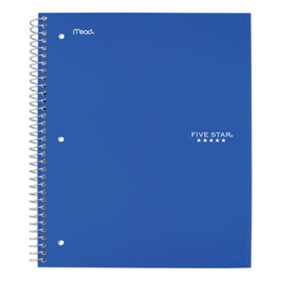 Five Star 1-Subject Wirebound Notebook, 8.5" x 11", Quad Ruled, 100 Sheets, Assorted Colors (MEA06190)