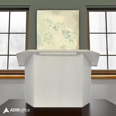 AdirOffice 19" Tabletop Lectern, White (661-05-WHI-PKG)