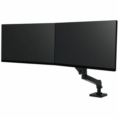 Ergotron LX Pro Adjustable Dual Desk Direct Arm, Up to 27, Black (45-684-292)