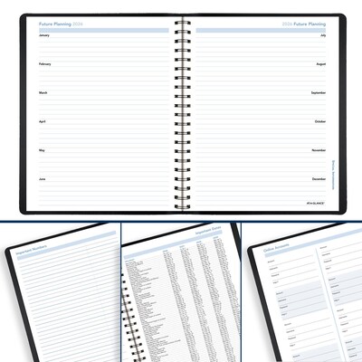 2026 AT-A-GLANCE The Action Planner 6.5" x 8.75" Daily Appointment Book, Faux Leather Cover, Black (70-EP03-05-26)