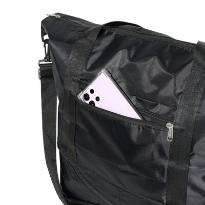 Nicci Polyester Travel Duffel Expandable Bag, Black (CBM10003-BLK)