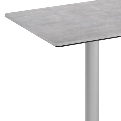 Flash Furniture Acadia Wooden Dining Table with X-Base, 23.75"D x 29.75"W, Gray Faux Concrete/Silver Base (ST2430CGT2222S)