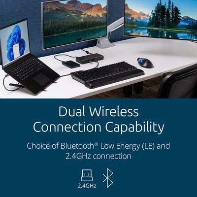 Kensington ProFit Ergo TB450 Wireless Optical Bluetooth & USB Trackball, Black/Blue (K72194WW)