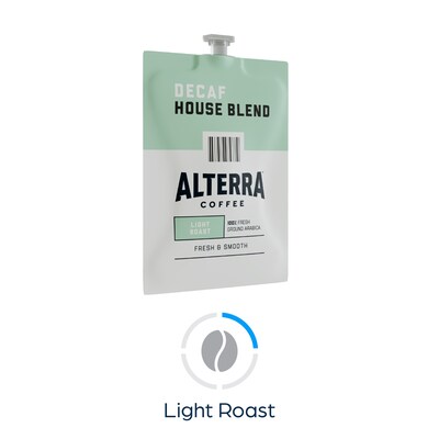 Alterra House Blend Decaf Coffee Flavia Freshpacks, Light Roast, 100/Carton (MDRA187)