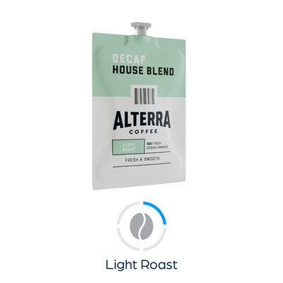 Alterra House Blend Decaf Coffee Flavia Pods, Light Roast, 100/Carton (MDRA187)