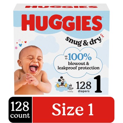 Huggies Snug & Dry Diapers, Size 1, 108 Count (54645)