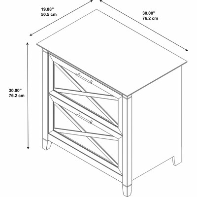 Bush Furniture Key West 2 Drawer Lateral File Cabinet, Bing Cherry (KWF130BC-03)