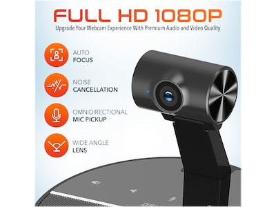 Delton C90 HD 1080p Conference Speakerphone Webcam, 2 Megapixels, Black, (DCSC90)