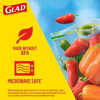 Glad Zipper Food Storage Freezer Bags - Gallon - 20 Count, 1