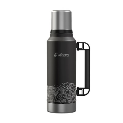 Outdoors Professional Stainless Steel Vacuum Insulated Termo Classic Water Bottle, 33 oz., Black Wav