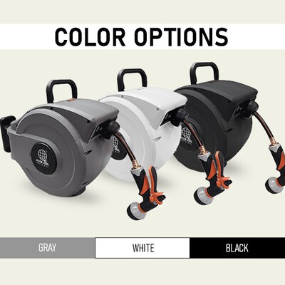 Hose Reel Pro Heavy Duty Retractable Garden Hose Reel, 1/2 x 50, Gray (GHR-1/2-GY-50)