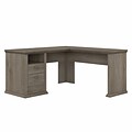 Bush Furniture Yorktown 60 L-Shaped Desk with Storage, Restored Gray (WC40630-03)