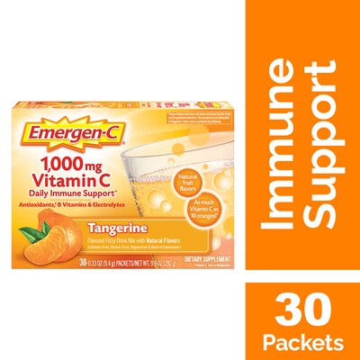 Emergen-C 1000mg Vitamin C Drink Mix Powder, Tangerine, 30/Box (F76314130202T)