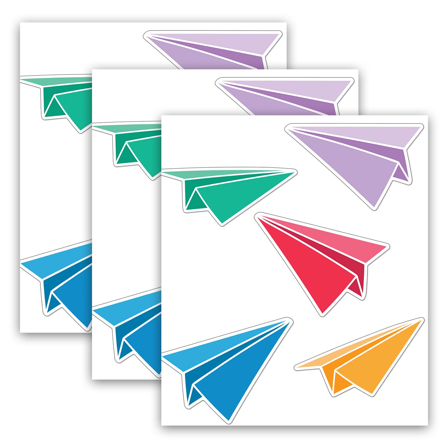 Carson Dellosa Education Happy Place Paper Airplanes Cut-Outs, 36/Pack, 3 Packs/Bundle (CD-120631-3)
