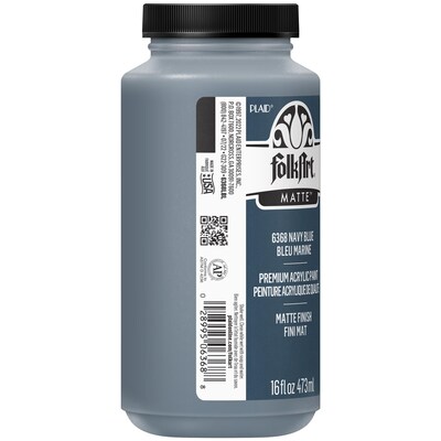 FolkArt Acrylic Paint Matte, 16oz., Navy Blue, 2/Pack (FLK6368-2)