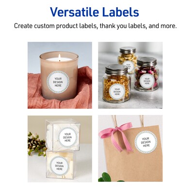 Avery Laser/Inkjet Circle Multipurpose Labels, 2" Dia., White, 120/Pack (S00-D2G)