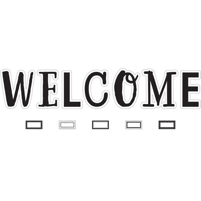 Teacher Created Resources Black and White Welcome Bulletin Board Set, 49/Set (TCR6805)