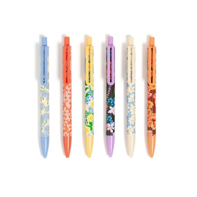 U Brands Laguna Retractable Pens Pen, Bold Point, 1.0mm, Black Ink, 6/Pack (7452U06-48)