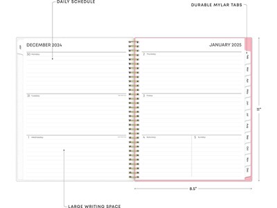 2025 Blue Sky Mimi Pink 8.5" x 11" Weekly & Monthly Planner, Plastic Cover, Pink/Dark Blue (137264-25)
